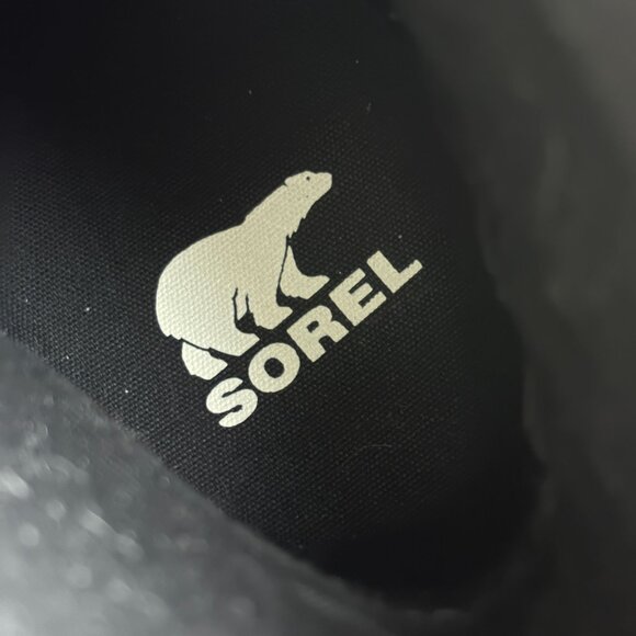 Sorel Joan of Arctic Tweed Wedge Boots Womens 9 Black White Lace Up Casual - Picture 9 of 10